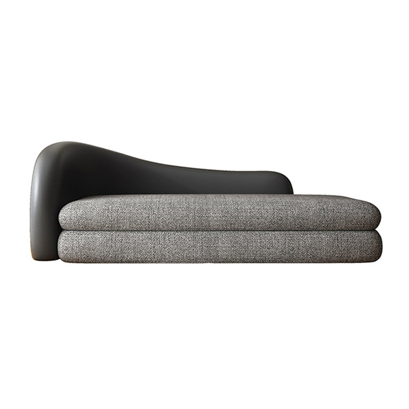 Chaise longue rembourrée Comfortable Living Room, Accoudoir à gauche (vu de face), Gris