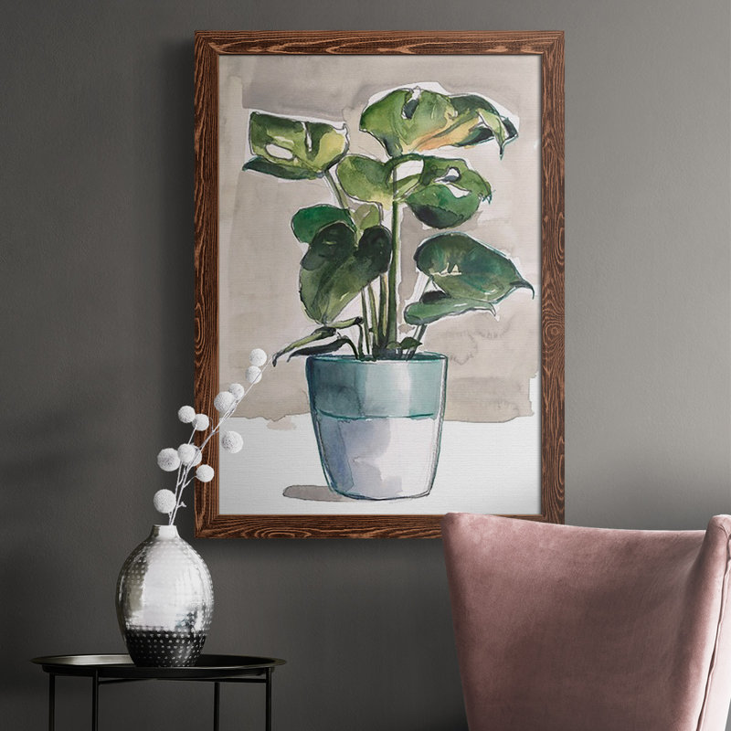 Plante en pot II encadrée sur toile, H 37,5 po x l 27,5 po x P 1 po, Érable
