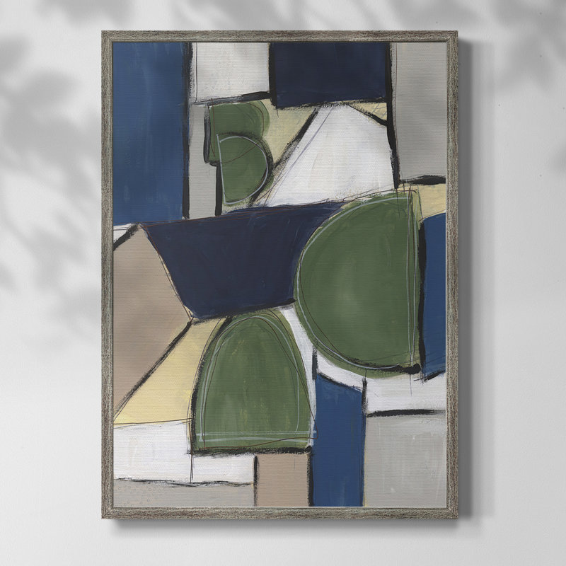 Spatial Mix II Framed Print - Solid Wood, 15" H x 12" W