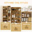 Garde-manger réglable, armoire de rangement en rotin, avec tablettes à 5 niveaux