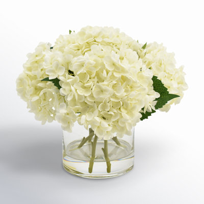 Faux Hydrangea Arrangement in Vase