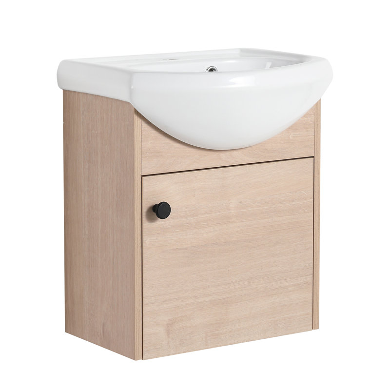 Meuble-lavabo élégant avec lavabo en céramique et fixation murale