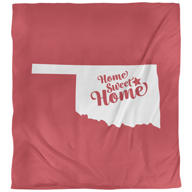 Housse de couette Sweet Home Tulsa, Housse de couette pour très grand lit, Rouge, Microfibre