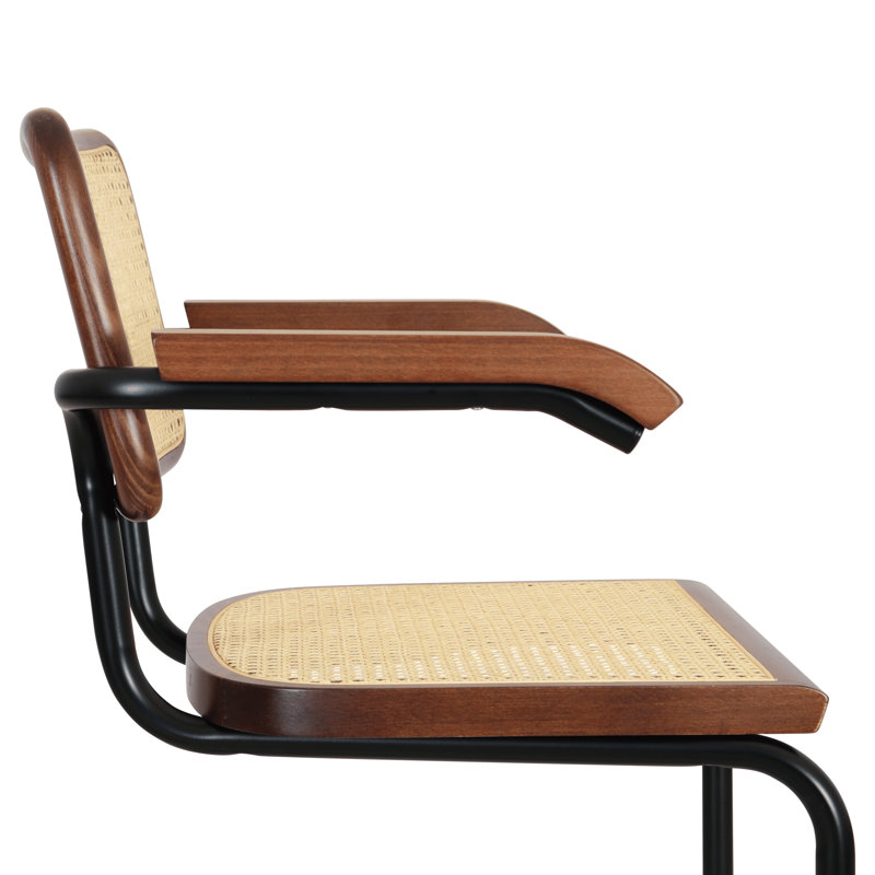 Marcel Breuer Cesca Cane Cantilever Dining Armchair Arm Chair, Walnut/Natural/Black