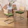 Crumley 18.8" H Upholstered Side Chair with Cane Rattan Back and Steel Frame