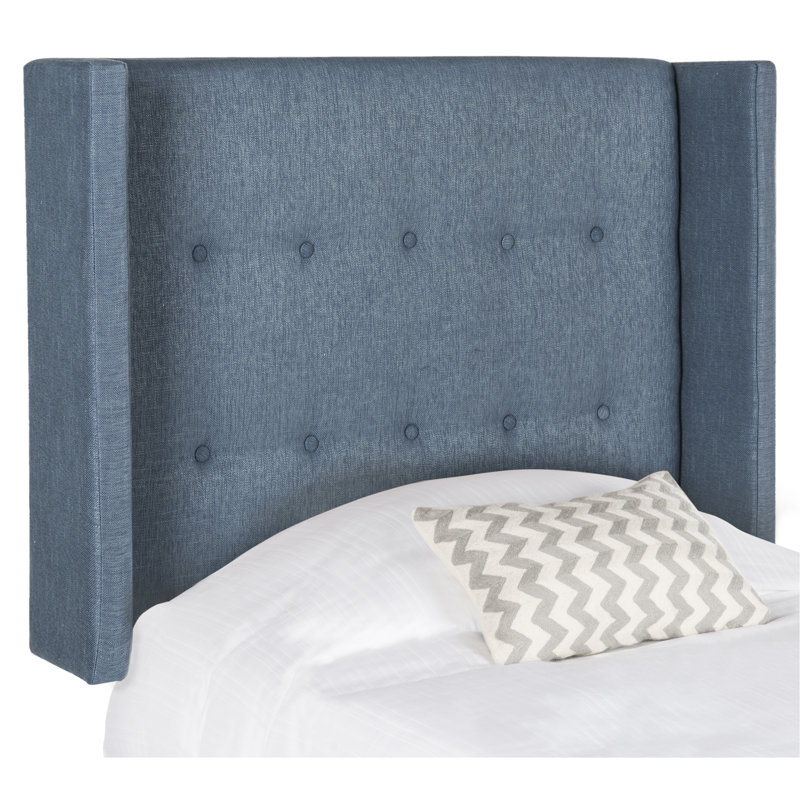 Davin Upholstered Headboard, Twin, Denim Blue