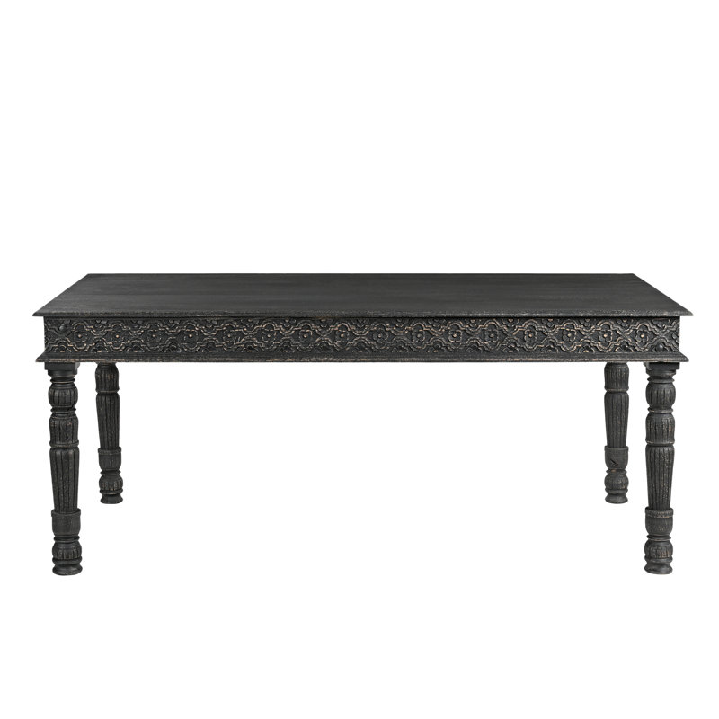 Aarohi Solid Wood Dining Table, 36" W x 72" L , Black