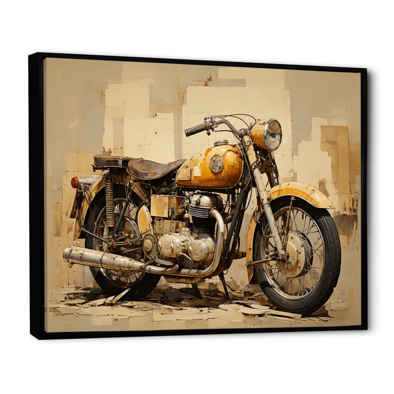 Minimalisme, motocyclette IV, impression d'art mural, Cadre flottant noir, H 30 po x l 40 po x P 1,5 po