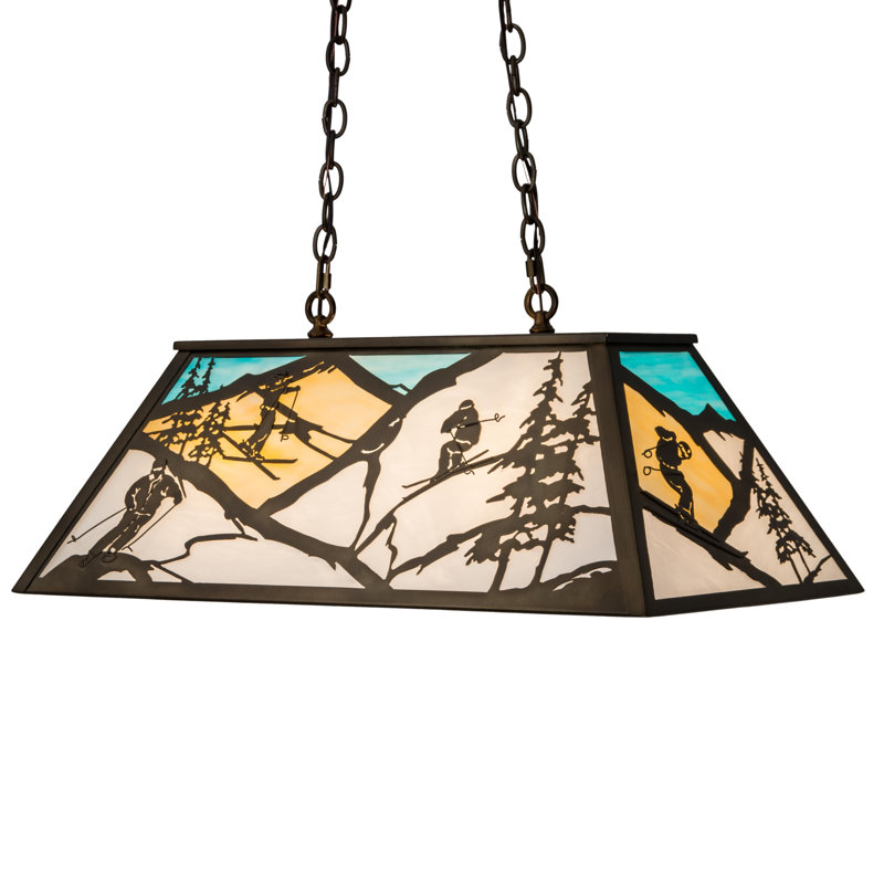 Rustic Lodge 6 - Light Antique Copper Pool Table Lights Pendant