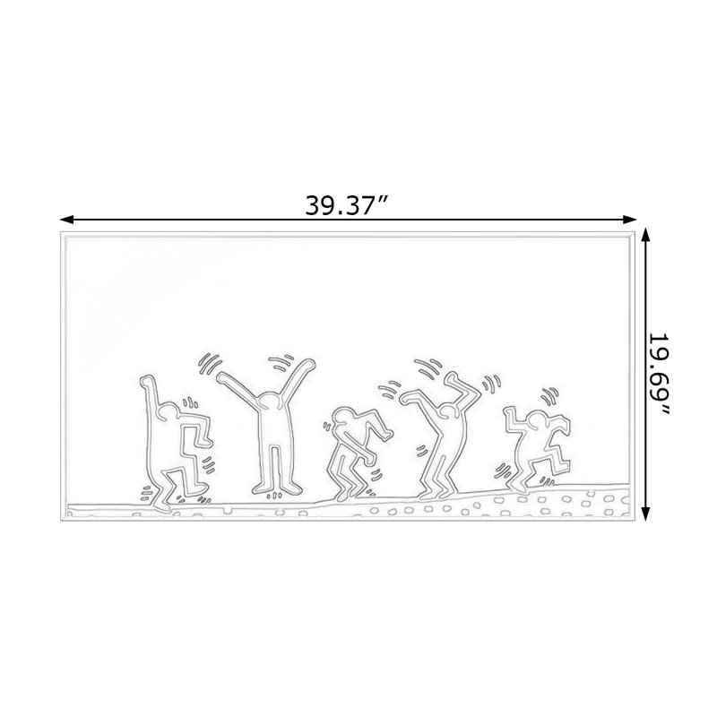Rectangle Metal Wall Mirror, 19.69" H x 39.37" W