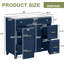 Meuble-lavabo bleu autoportant de 91 cm (36 po), structure en bois massif avec lavabo en céramique, 3 tiroirs et portes à fermeture douce, étagères réglables pour salle de bain-1486982986