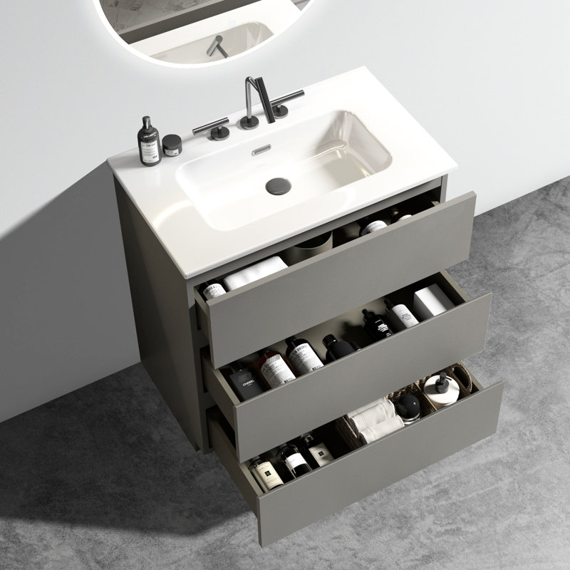 Lavabo de salle de bain 30 po gris, 30", Grey