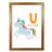 Alphabet Animals, U Is For Unicorn - Single Picture Frame Print-39168899-39168897