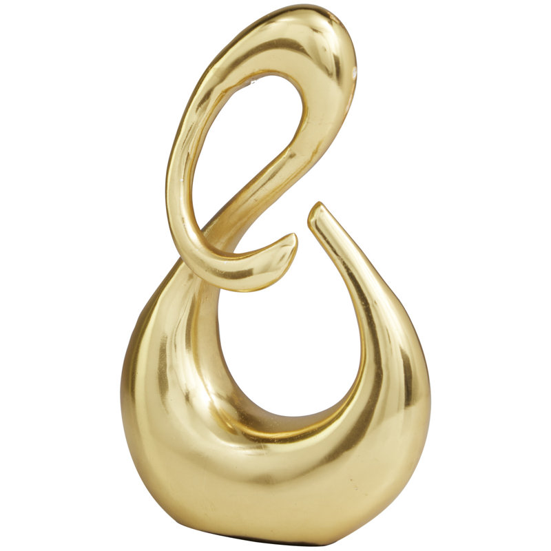 Layleen Abstract Sculpture, H 11,55 po x l 7,4 po x P 2,9 po, Or