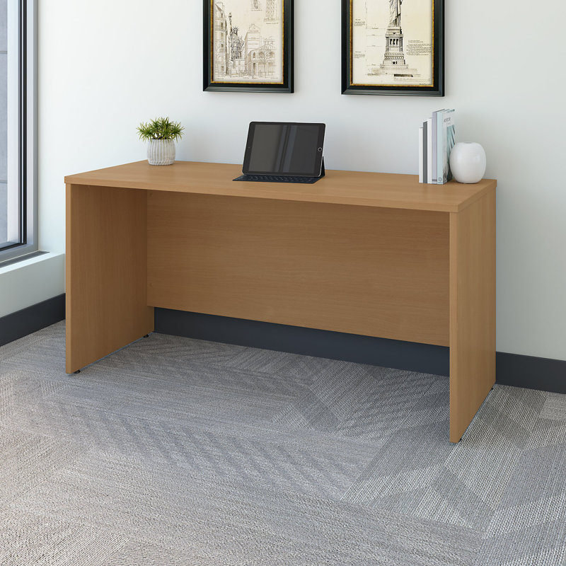 Series C Desk Shell, Danish Oak/Sage, 30" H x 60" W x 24" D