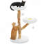 Arbre à chat moderne en bois avec branches en bois véritable, meubles de luxe bohème avec griffoir et 2 perchoirs pour chats d'intérieur