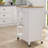 Kitchen Island Rolling Trolley Cart With Adjustable Shelves And Towel Rack Rubber Wood Table Top