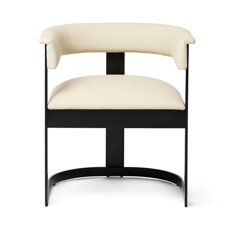 Chaise Darcy II, Crème polie, Noir mat