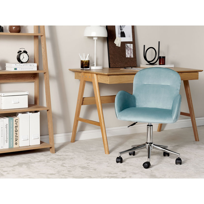 Leonardtown Velvet Office Chair, Blue