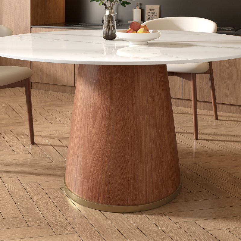 Base de table de salle à manger stable, Walnut/Gold