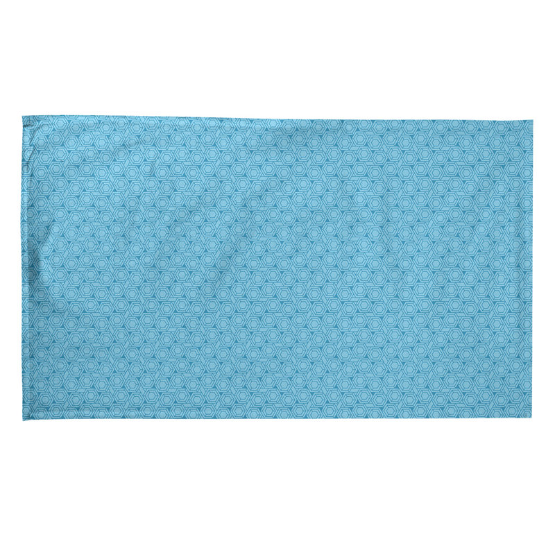 Serviette de thé hexagonale à treillis alternable Mcguigan, Bleu pâle, Sergé de coton