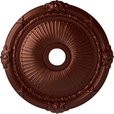 Endurathane Heaton Ceiling Medallion, 27 1/2"OD x 3 7/8"ID x 2 1/4"P (Fits Canopies up to 6 1/2"), Hand-Painted Antique Copper Finish
