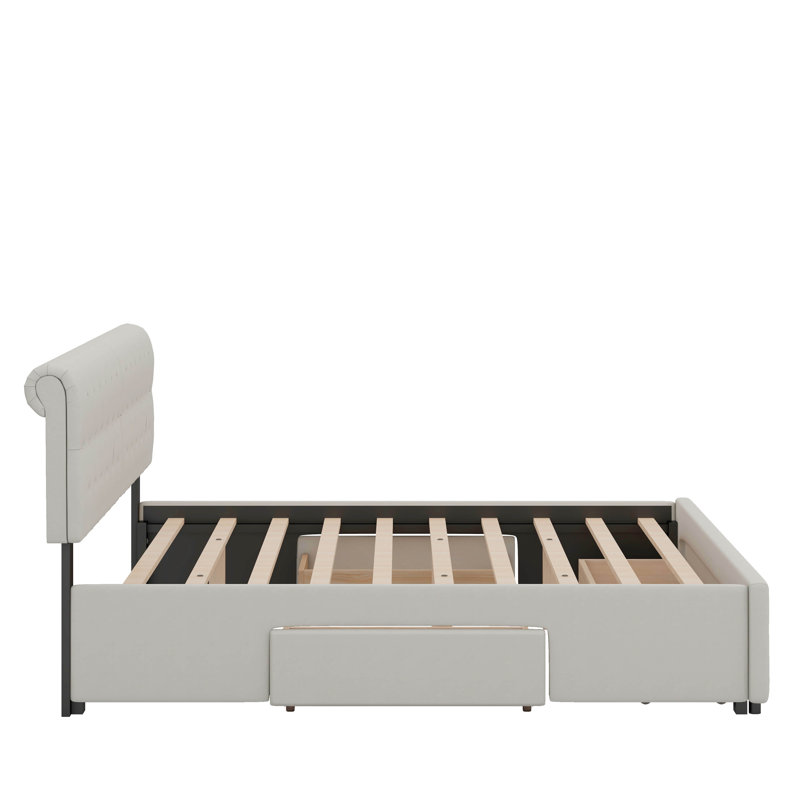 Très grand lit plateforme avec rangement