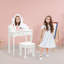 Ensemble de coiffeuse pour enfants avec miroir et tabouret réglables, ensemble de coiffeuse pour tout-petits en bois avec tiroirs, coiffeuse de maquillage pour petites filles-663695839