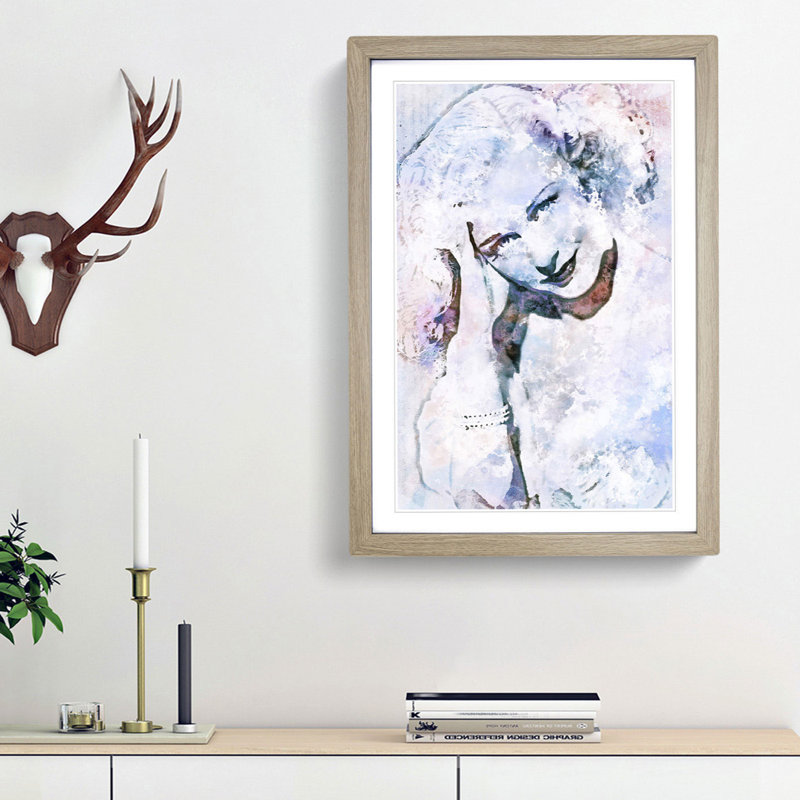Ginger Rogers in Abstract - Framed Print, 48cm H x 36cm W x 2cm D, Oak Framed
