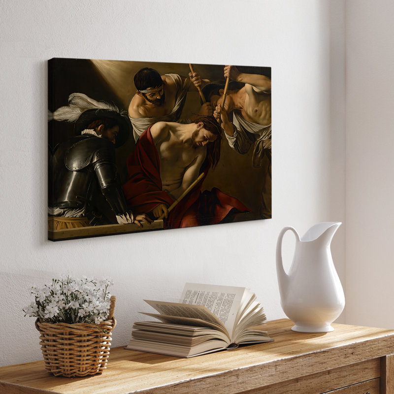 The Crowning with Thorns (Vienna Version)-Caravaggio-Gallery Wrapped Canvas-c. 1603–1607, 32 x 48
