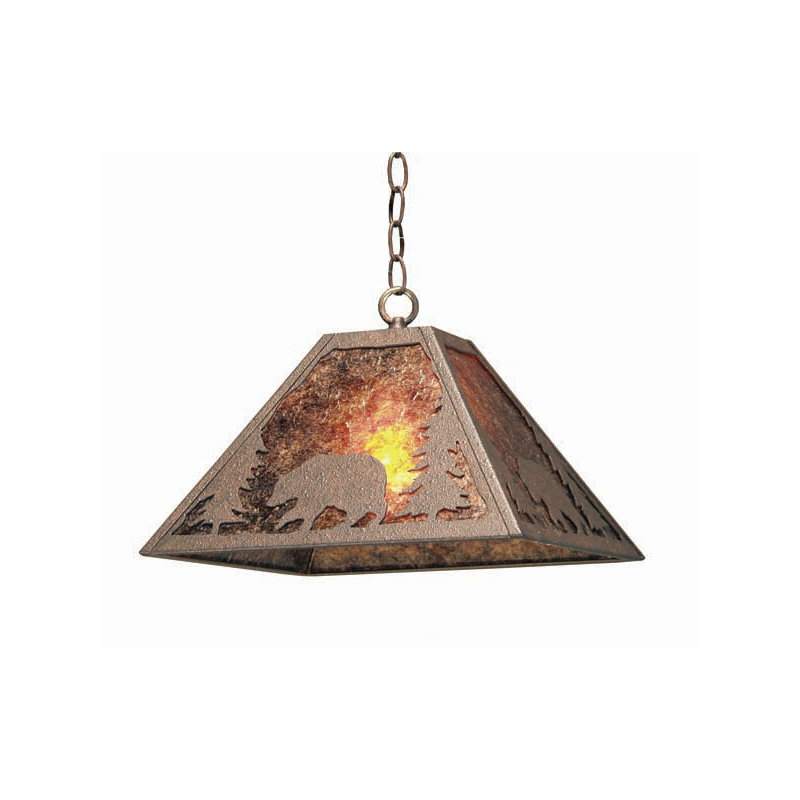 Bear Creek 1 - Light Pendant, Real Mica, French Bronze