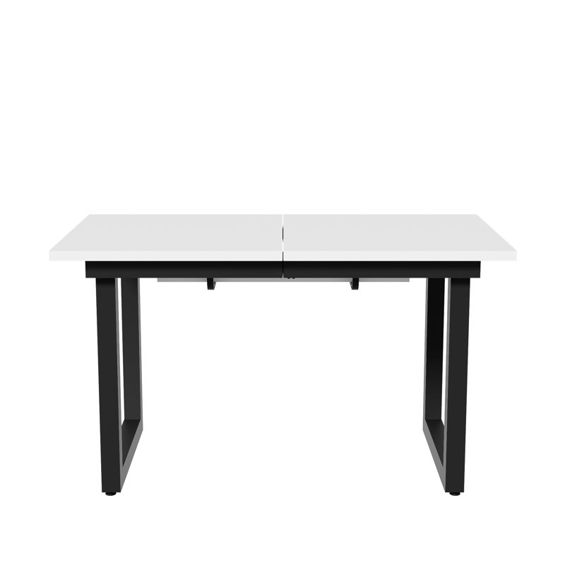 Darence Extendable Metal Base Dining Table, White