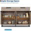 Buffet de cuisine grand buffet moderne de 55 pouces avec 2 tiroirs et 4 portes, table basse pour la cuisine et la salle à manger-1153376267