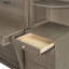 Grand lit escamotable avec bureau, tablettes et armoires de rangement, lit escamotable pour bureau à domicile peu encombrant, gris vieilli clair