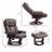 Swivel With Recliner Function With Ottoman, Pu Leather Reclining Chair With Footrest, Dark Brown-40590379