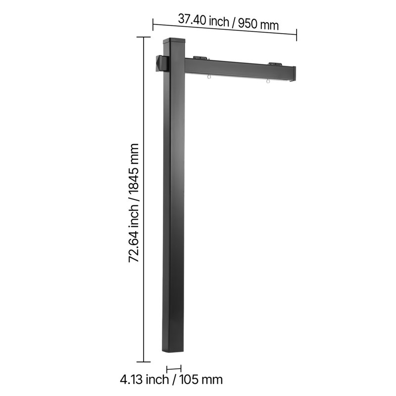 Poteau pour panneau immobilier, 1,83 m de hauteur, support de panneau immobilier en PVC pour jardin avec bras de 91 cm, supporte jusqu'à 61 cm, facile à installer, résistant au vent, pour jardin, route, extérieur, noir (panneaux non inclus)
