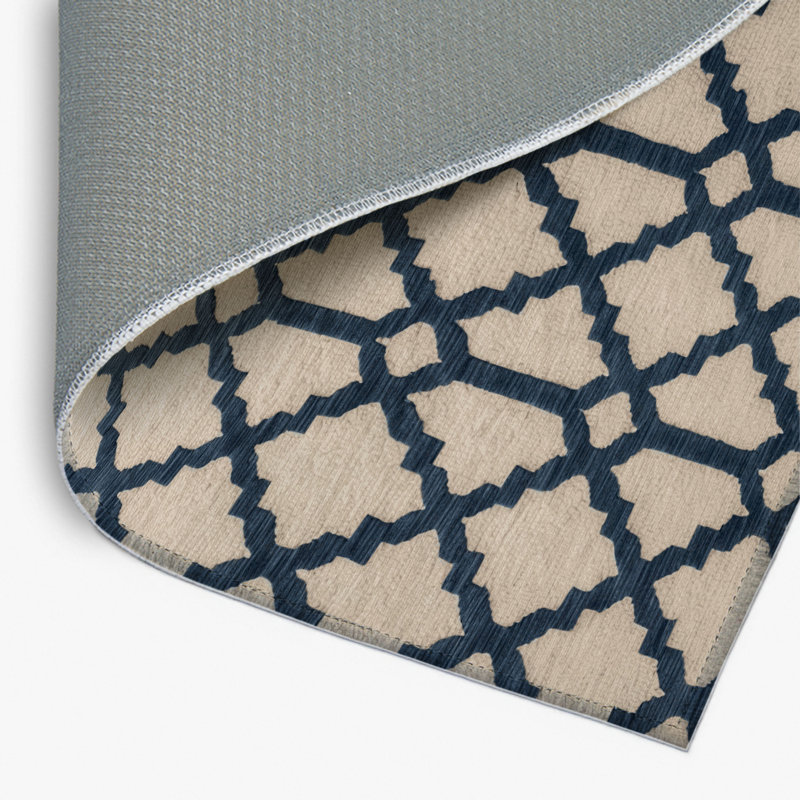 Trellis Beige Indoor and Outdoor Area Rug, Rectangle 2' x 3'