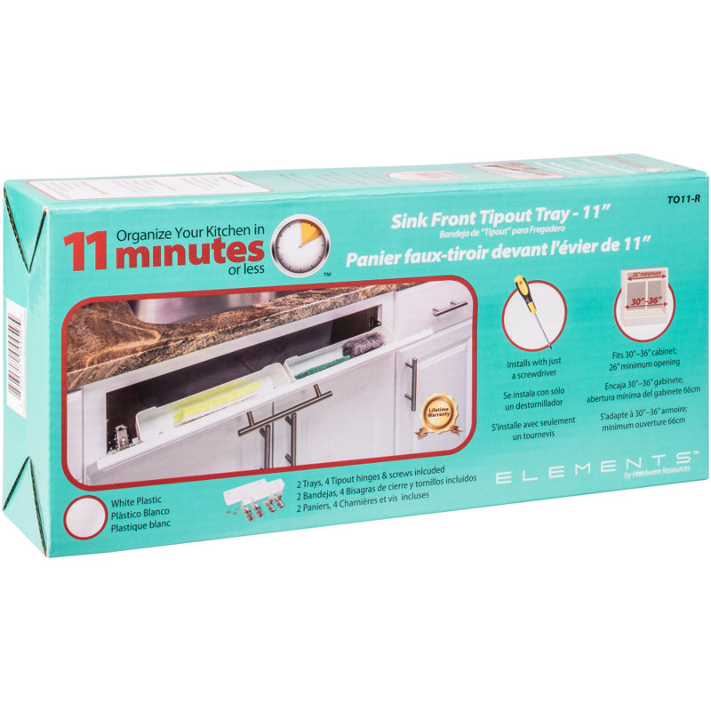 Plastic Tip Out Tray, 3" H x 11.69" W x 2" D