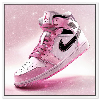 Pink Glimmer Sneaker Canvas Girl Sneaker Prints by Art Remedy