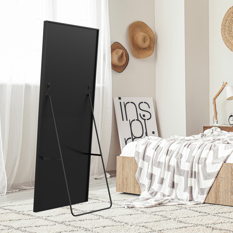 Rectangle Leaning and Freestanding Mirror, 77cm W x 177cm H, Black
