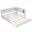 Lit de jour en bois avec tablettes de rangement, USB, DEL et lit gigogne-183650915