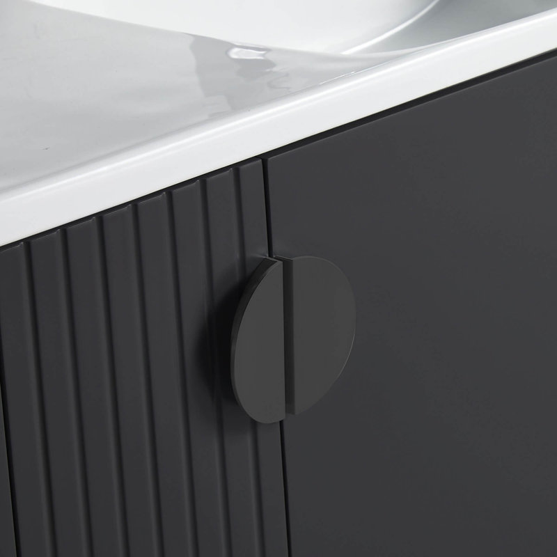 Ensemble de meuble-lavabo simple 24 po Saimah, Noir, Noir