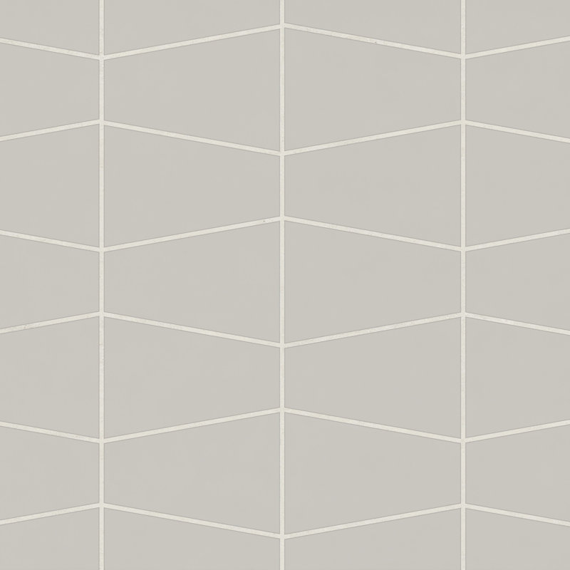 Marin Trapezoid Matte Porcelain Mosaic Tile, Pebble Gray