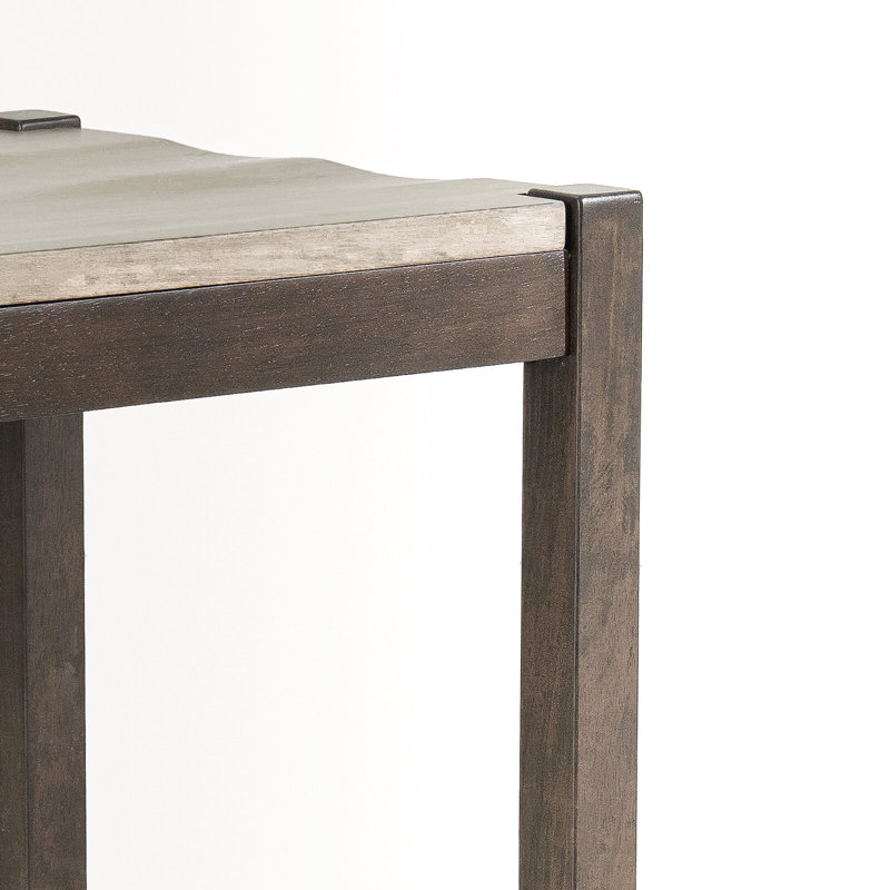Chaise en bois massif bicolore au fini gris foncé