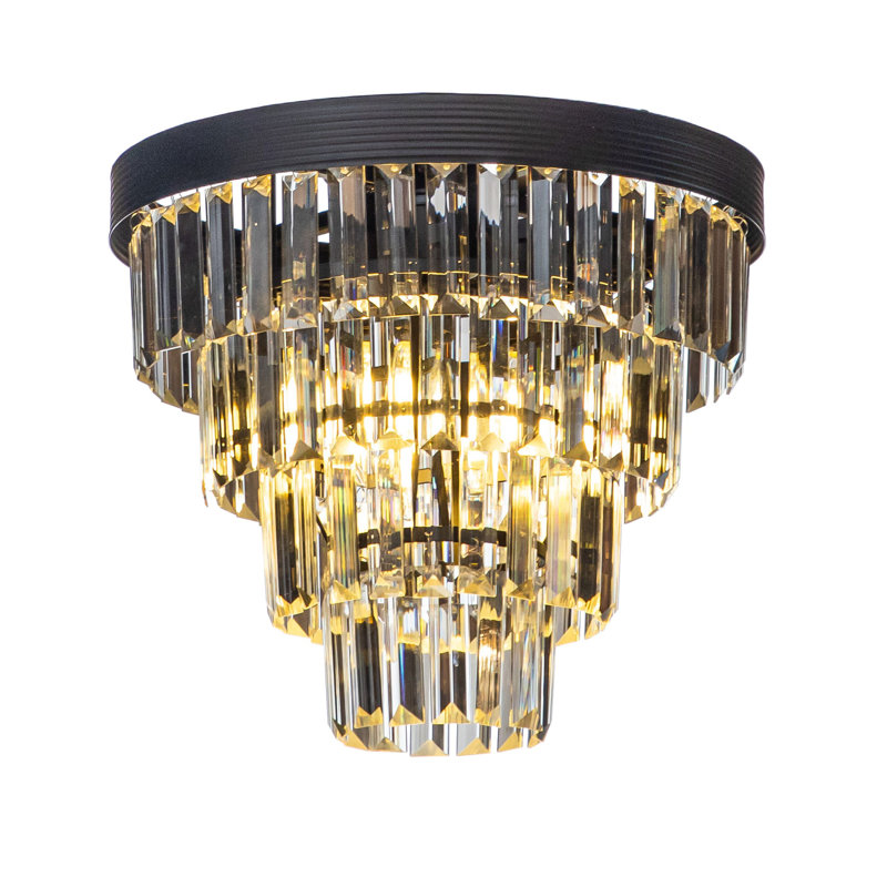 Azani Crystal Flush Mount, Matte Black
