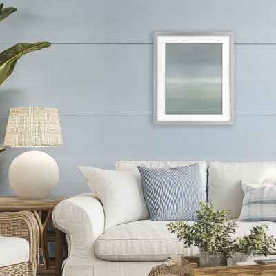 Misty Grey Gradient Framed Print Under Glass, design by Grace Popp