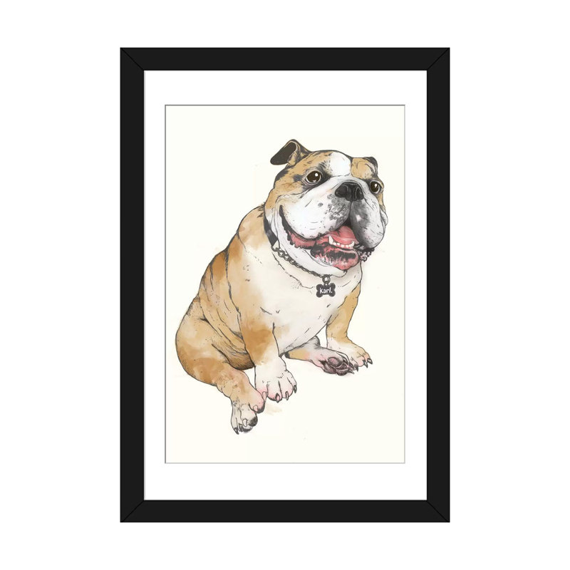 «Bulldog», impression sur toile, Papier d'art encadré noir, H 24 po x l 16 po x P 1 po