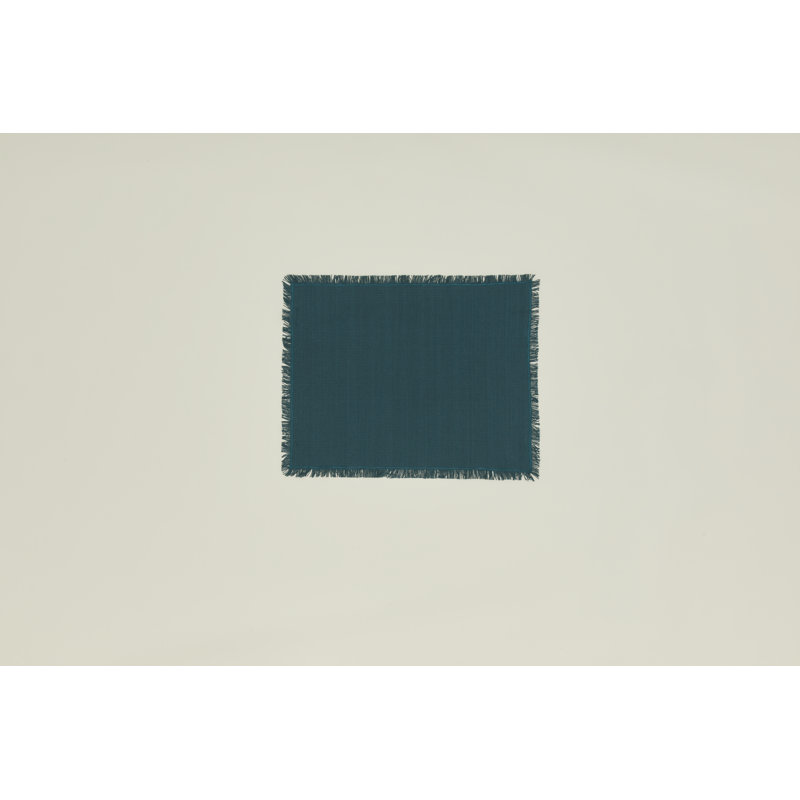 Essential 100% Cotton Rectangle Placemats, Peacock