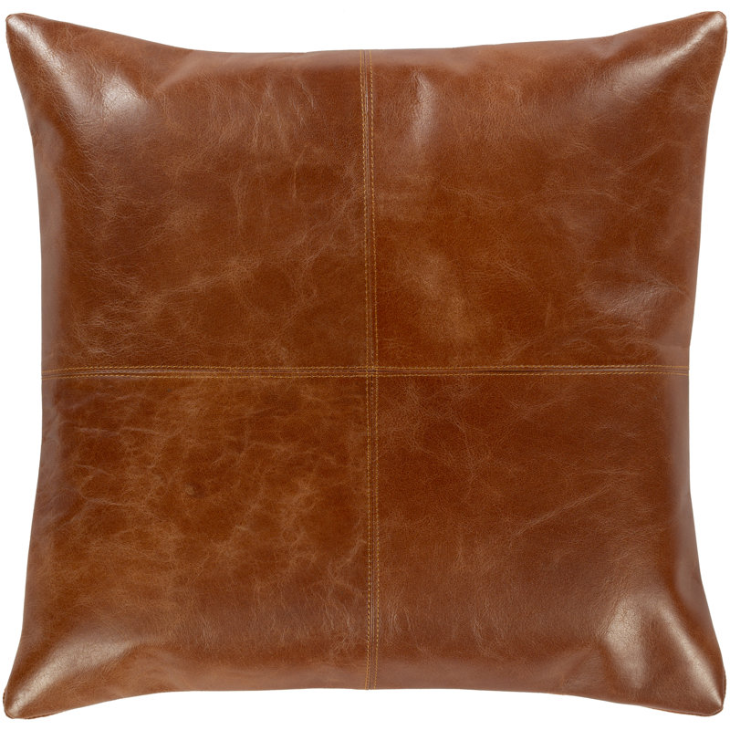 Coussin décoratif en cuir et en suède Emily, Polyester/ Bourre en polyester