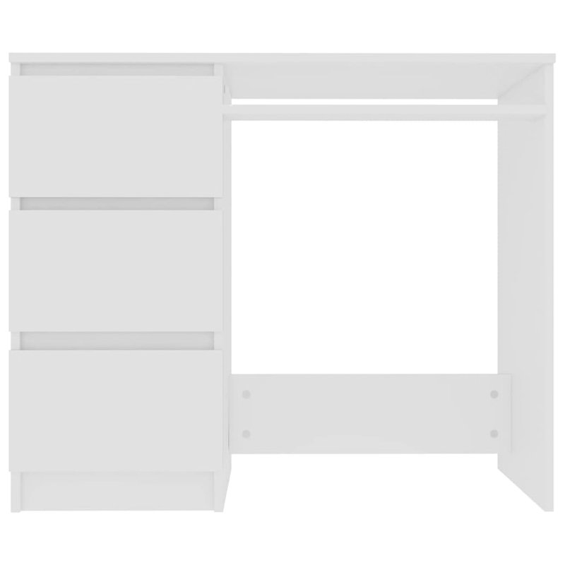 Flewellen Computer Desk, White, White